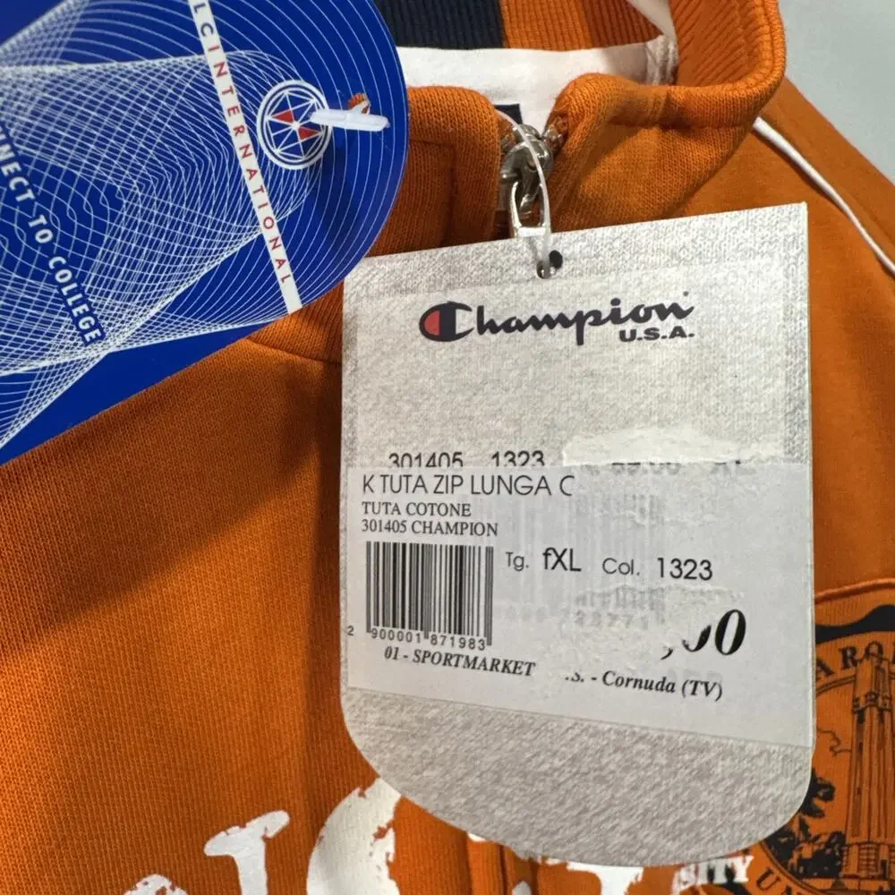 Champion Youth University of North Carolina Full Zip Jacket Orange Boys XL 13-14